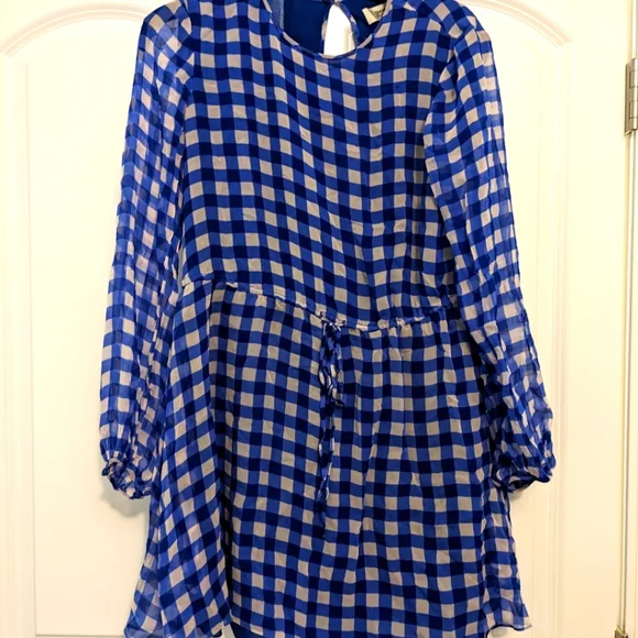 Diane Von Furstenberg | Dresses | Excellent Condition Dvf Blue Gingham Silk  Dress | Poshmark